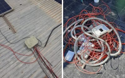 Deficiencias en instalaciones: MC4, cable y tubo.